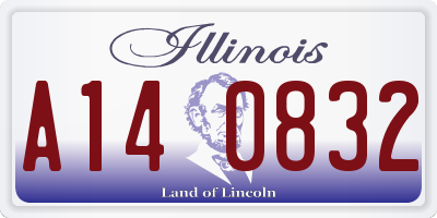 IL license plate A140832