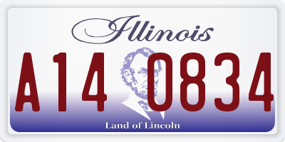 IL license plate A140834