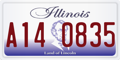 IL license plate A140835
