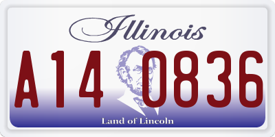 IL license plate A140836