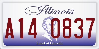 IL license plate A140837
