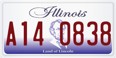 IL license plate A140838