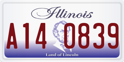 IL license plate A140839