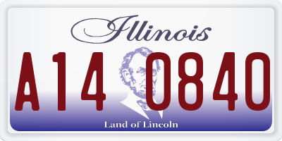 IL license plate A140840