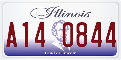 IL license plate A140844