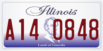 IL license plate A140848