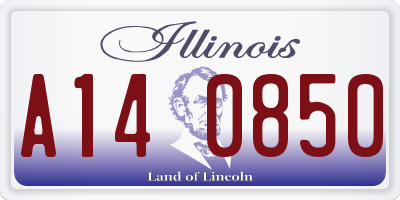IL license plate A140850