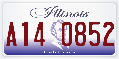 IL license plate A140852