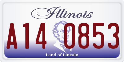IL license plate A140853