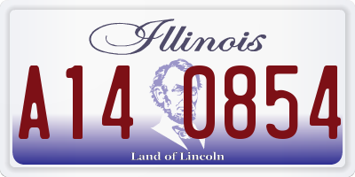 IL license plate A140854