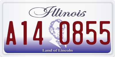 IL license plate A140855