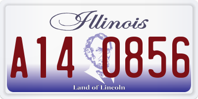 IL license plate A140856