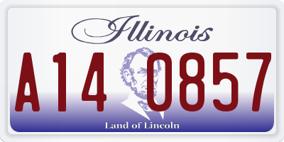 IL license plate A140857