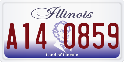 IL license plate A140859