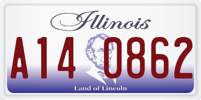 IL license plate A140862