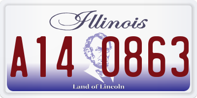 IL license plate A140863