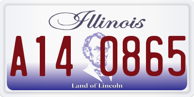 IL license plate A140865