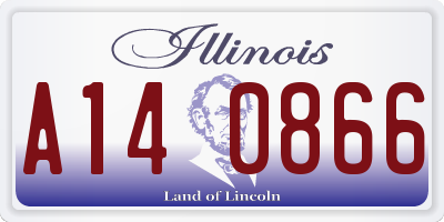 IL license plate A140866