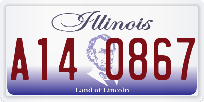 IL license plate A140867