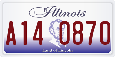 IL license plate A140870