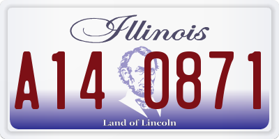 IL license plate A140871
