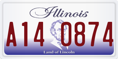 IL license plate A140874