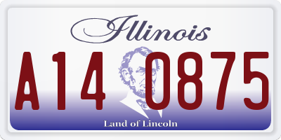 IL license plate A140875