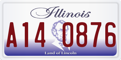 IL license plate A140876