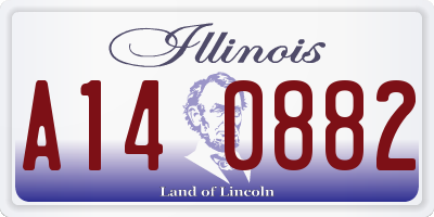 IL license plate A140882