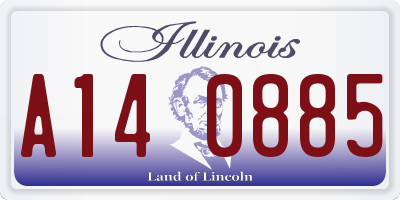 IL license plate A140885