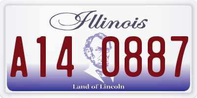 IL license plate A140887