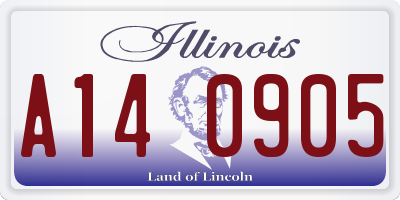 IL license plate A140905