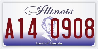 IL license plate A140908