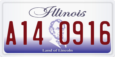 IL license plate A140916