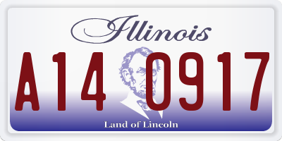 IL license plate A140917