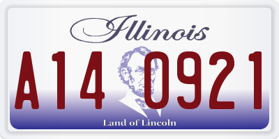 IL license plate A140921
