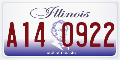 IL license plate A140922
