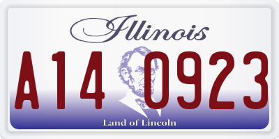 IL license plate A140923