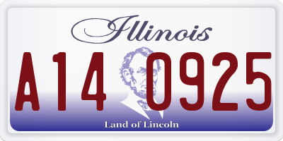 IL license plate A140925