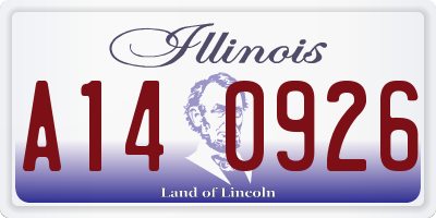 IL license plate A140926