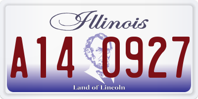 IL license plate A140927