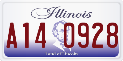 IL license plate A140928