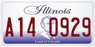 IL license plate A140929