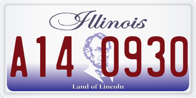 IL license plate A140930