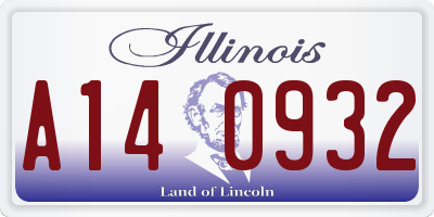 IL license plate A140932