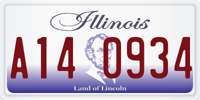 IL license plate A140934