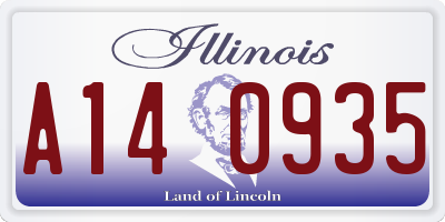 IL license plate A140935
