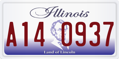 IL license plate A140937