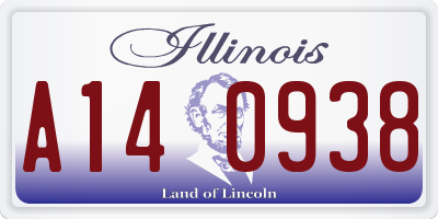 IL license plate A140938