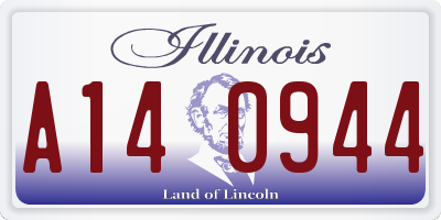 IL license plate A140944